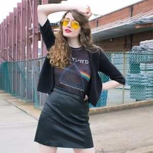 Black Faux Leather Mini Skirt